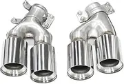 Quad Car Stainless Steel Exhaust Tip Compatible For BMW G30 G31 525i 528i 530i Up To M5 Style Muffler Tip Nozzle tip Exhaust System(Silver)