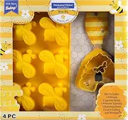 Handstand Kitchen Spring Fling Busy Bee 3-Piece Real Baking Set with Recipes