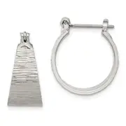 Fashion 1928 Silver-Tone Textured Small Post Hoop Earrings