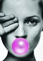 KATE MOSS LIFE IS A JOKE Sexy Bubble Gum Canvas Print Home Decor Wall Art GIFT