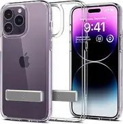 SPIGEN Ultra Hybrid S Case Designed for Apple iPhone 14 Pro (2022)[6.1-inch] Stand Bumper Hard Clear Cover - Clear