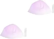 KALLORY 2 Sets Silicone Hair Coloring Hat Reusable Dyeing Caps for Home Salon Hair Highlights Hat Tool Crochet Hooks Included