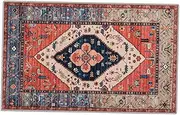 Boho Rugs for Entryway, Non-Slip Washable Kitchen Rugs, Retro Small Area Rug, Ultra Soft Oriental Vintage Low-Pile Indoor Door Mat Floor Carpet for Entrance Bedroom Kitchen Bathroom