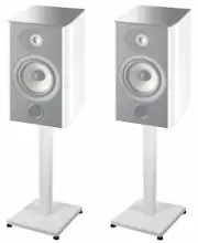 Pair 21” Steel White Stands For Focal Aria 906 Bookshelf Speakers