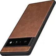 [Binceen] Compatible for Google Pixel 6 Pro Case, Premium Leather Soft Cover (6.71") 2021 (Brown)
