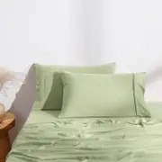 Dreamaker Superfine Washed Microfibre Standard Pillowcase Twin Pack Sage Green