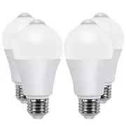 E27 PIR Motion Sensor Bulbs – Motion Activated Dusk to Dawn Security Lights for Stairs, Front Door, Porch, Garage and Basement 4pcs