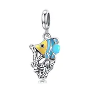 Silver plating Ocean Fish Dangle Charms Fit Beads Bracelet & Necklace Pendant Elegant Unique Jewelry Gift