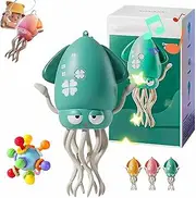 Dancing Octopus Toy, Electric Crawling Octopus with Smart Obstacle Avoidance, Music & LED Lights, Interactive Wiggly Tentacle Motion Toy for Kids/Cats, Auto-Dancing Robot(Green,Basic)
