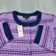 Talbots Lambswool Blend Cardigan Sweater Womens Petite Med Button Up Long Sleeve