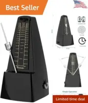 Mechanical Metronome - Audible Click & Bell Ring - Wind Up - Tempo 40-208 bpm