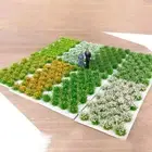 Miniature Garden Decor SelfAdhesive Static Grass Tufts with Mixed Wildflowers