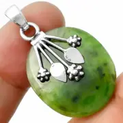 Natural Chrome Chalcedony 925 Sterling Silver Pendant Jewelry P-1647
