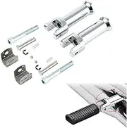 Motorcycle Rear Passenger Footpegs Footrests Compatible with Harley Softail Street Bob Softail Slim Breakout Fat Bob Low Rider 2019 2020(Mount Kit Chrome)