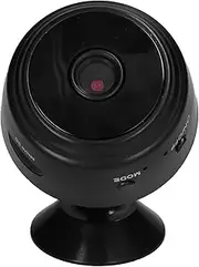 Webcam, 150° Wide-Angle Rechargeable Battery Wireless WiFi Remote Web Camera Infrared Night Vision for Notebook for Desktop for TV Box(Black)