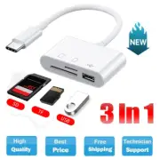 3 in 1 USB SD TF Card Reader Camera Adapter For Samsung Note20 Note10+ S10 S9 S8