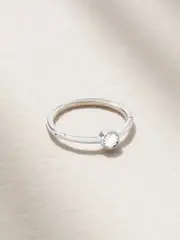 [MARIA TASH] MARIA TASH - 9.5mm 18-karat White Gold Diamond Hoop Earring - Silver - One size One size Silver