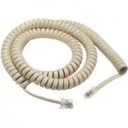 ATT Spirit 12ft Ash Creme Handset Cord Telephone Base Coil Curly Cord