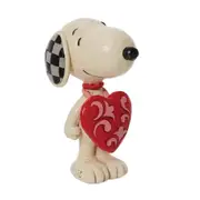 Peanuts by Jim Shore Mini Snoopy Wearing Heart Sign