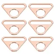 6Pcs 1.5 Inch Triangle Buckle Adjuster D Ring Triangle Buckles Rose Gold