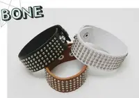在飛比找樂天市場購物網優惠-韓國 簡約皮革皮帶情人 手環 鉚釘 龐克 手環 手鐲 皮手環