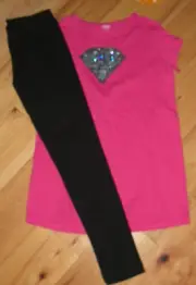 Gymboree Cosmic Club SHINE ON flip sequin diamond top & leggings NWT 14 girls'
