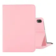 For iPad mini 6 Case,360 Rotating Lychee Flip PU Leather Case, Holder, Pink