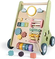 Baby Push Walker for Baby Boy Girl 6-12 Months Activity Center, Wooden Baby Walker Push Toy First Birthday Gifts, Walking Toys for 1 Year Old Learning to Walk