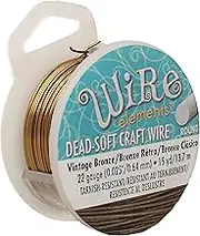 BeadSmith WCR-4206 22 Gauge Antique Vintage Bronze Brass Color Copper Craft Wire, 15 yd