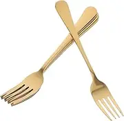 TOPPERFUN 6pcs Stainless Steel Dinner Fork with Luxurious Finish Ergonomic Design for Comfortable Handling for Appetizers Desserts and Special Occasions