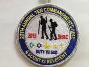 2015 Sam Houston Area Council 20th Anniversary Ten Commandments Hike patch