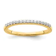 0.16ct. CZ Solid Real 14k Polished Matching Wedding Wedding Band Ring
