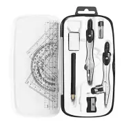Math Geometry Kit Sets 10 Piece Student Supplies with Shatterproof Black