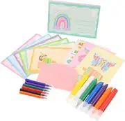 Diy Rainbow Scratch Painting Kit Boys and Girls' Coloring Book Postcards Bookmarks Dot Painting Paper Party Favors for Boys and Girls