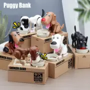 Little Dog Puggy Bank Battery Robotic Coin Munching Toy Saving Money Coin Bank
