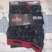 Men's XL NWT Marvel Avengers Cool Johns Long Underwear Age of Ultron Black Gray