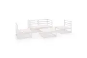 5 Piece Garden Lounge Set White Solid Pinewood vidaXL