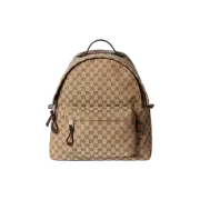 Gucci Medium GG Backpack with Web Beige Dark Brown