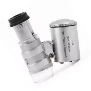 60X LED Mini UV Light Illuminated Pocket Microscope Loupe Magnifier stamps