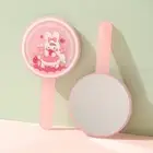 1 Pcs Cartoon Cute Printed Handle Mirror Portable Handheld Cosmetic Mirror
