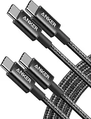 Anker USB C to USB C Cable, Type C 60W Fast Charging Cable (6FT, 2Pack) for iPhone 16 Series, iPad mini 6 and More (USB 2.0, Black)