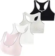 [XiHSiHan] Big Girls Training Bra Wide Shoulder Straps Teen Comfortable Racerback Sports Bras