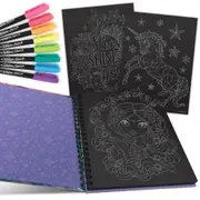 Nebulous Stars Black Pages Colouring Book Art/Craft Activity Set Coralia 7y+