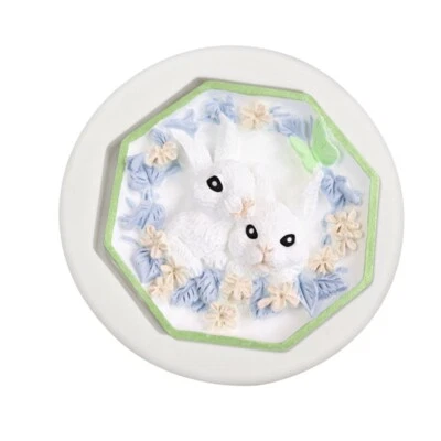 Sugarcraft Mould Silicone 3D Rabbit Flower Shape 3D Cartoon Bakeware Tools Safe