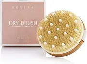 Dry Brushing Body Brush - Best for Exfoliating Dry Skin, Lymphatic Drainage and Cellulite Treatment - Massage Scrub Brush with Natural Boar Bristles