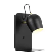 Sheena Black Bedside Wall Light with Switch and USB Port