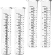 Kisangel 4pcs Garden Rain Gauge Outdoor Rain Measuring Tube Accurate Gauge Scale for Garden Decoration