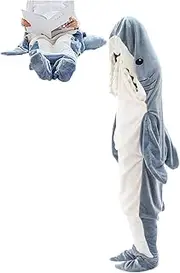 Shark Blanket Adult Kids - Shark Blanket Hoodie, Super Soft Cozy Flannel Wearable Blanket Hoodie, Kids Cosplay Shark Costume Shark, Shark Onesie Blanket for Shark Lovers