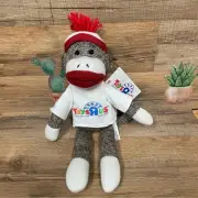 Toys R Us sock monkey in logo T-shirt new with tags plush 12”