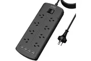 Power Strip with 8 AC Outlets and 4 USB Charging Ports 2400W/10A 525 Joules